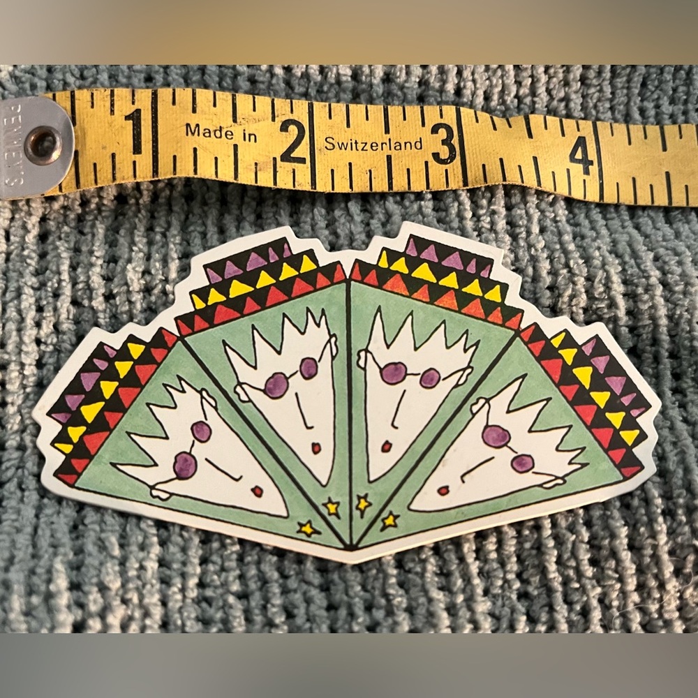 *RARE* 1987 plastic brooch. “Faces in Spaces”. So. Rad.